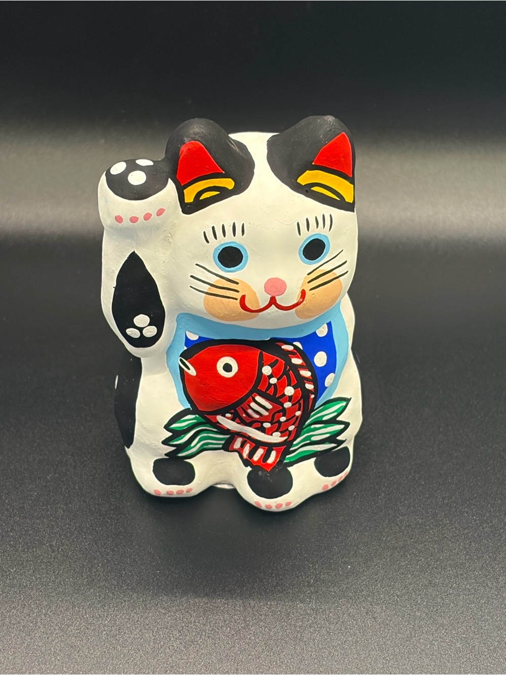 Kasukabe Hariko Maneki Neko Lucky Cat Tai Sea Bream Japanese Folk Art
